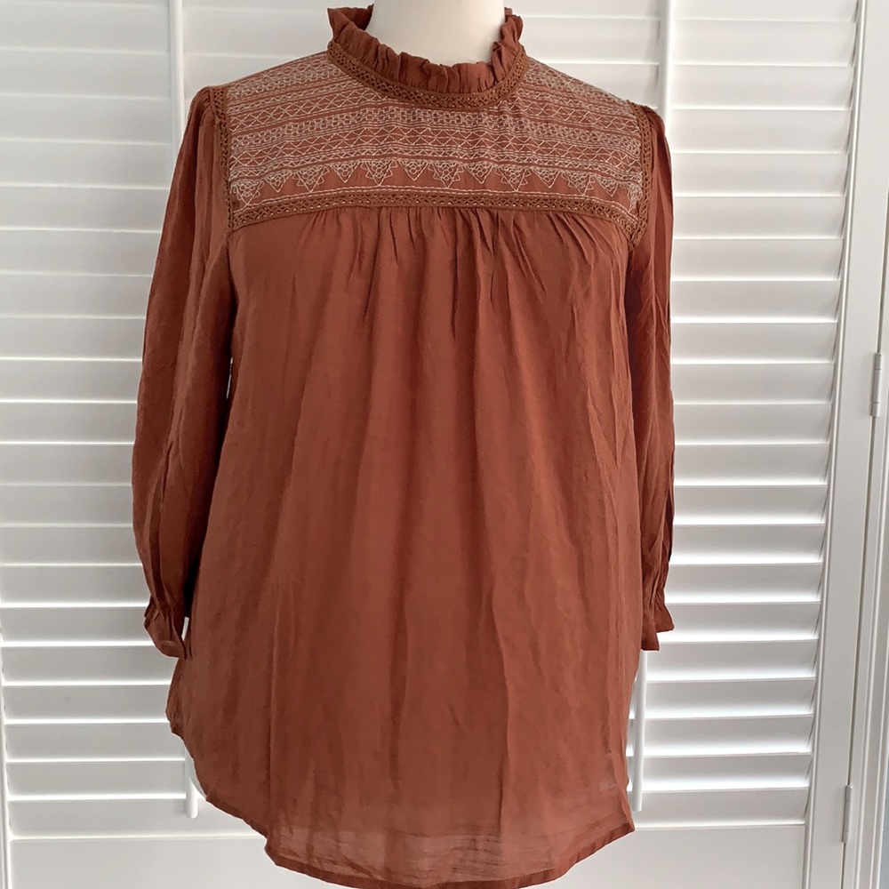 Perch by Blu Pepper Embroidered Peasant Top